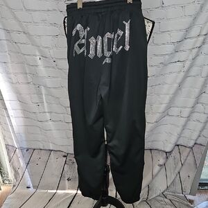SHEIN Black Rhinestone 'Angel' Joggers Size XXS